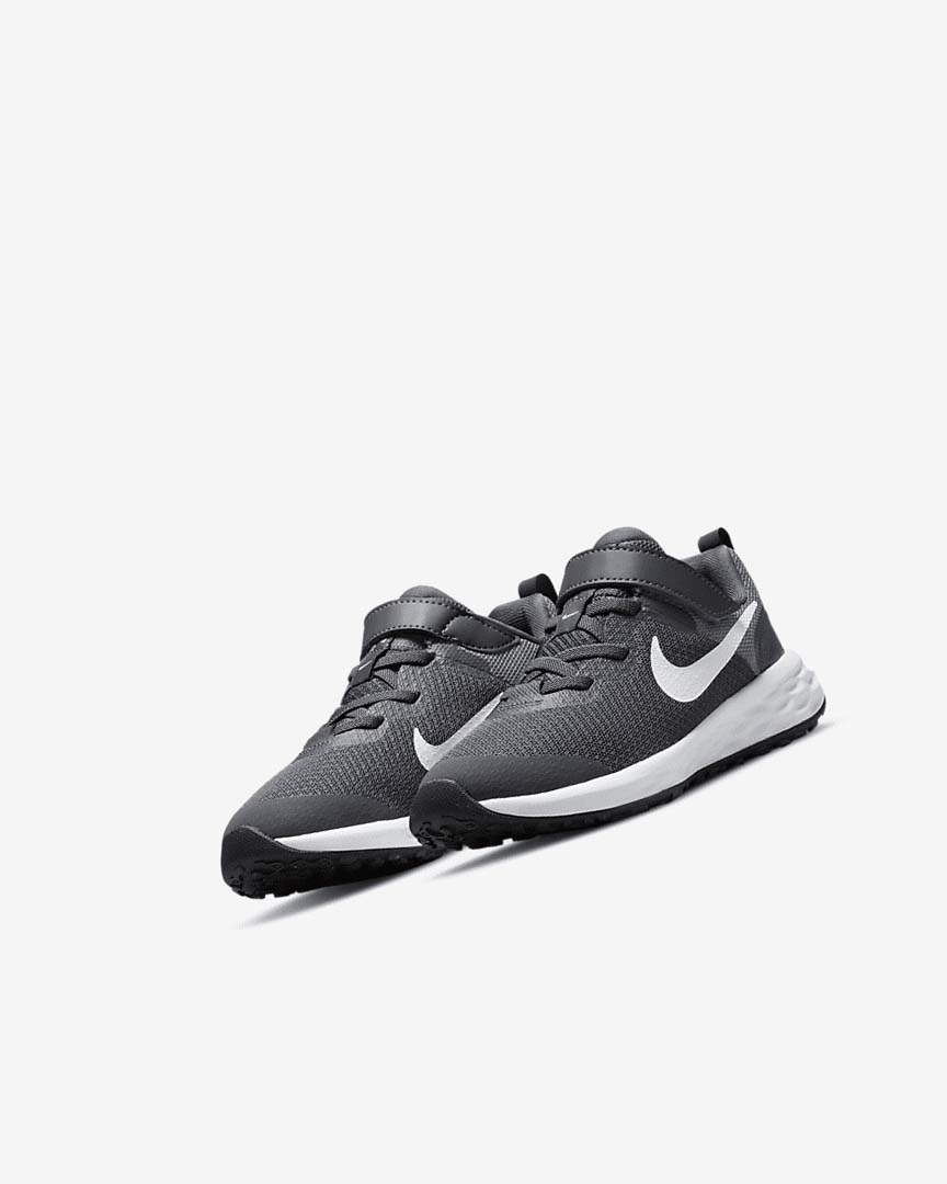 Grey / Grey / White Girls' Nike Revolution 6 Running Shoes | UK4892