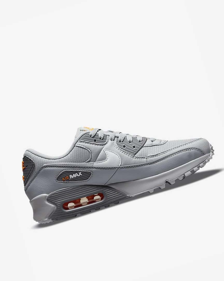 Grey / Grey / White Men's Nike Air Max 90 Casual Shoes | UK2562