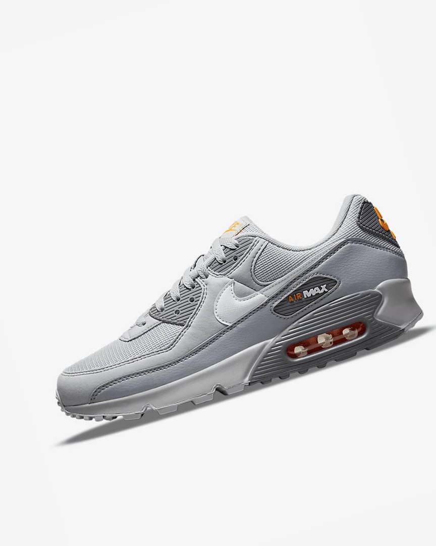 Grey / Grey / White Men\'s Nike Air Max 90 Casual Shoes | UK2562