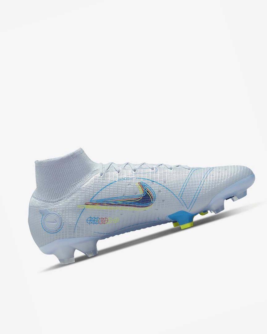 Grey / Light Blue / Blue / Blue Men's Nike Mercurial Superfly 8 Elite FG Football Boots | UK2649