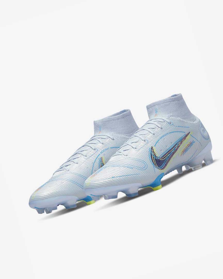 Grey / Light Blue / Blue / Blue Men's Nike Mercurial Superfly 8 Elite FG Football Boots | UK2649