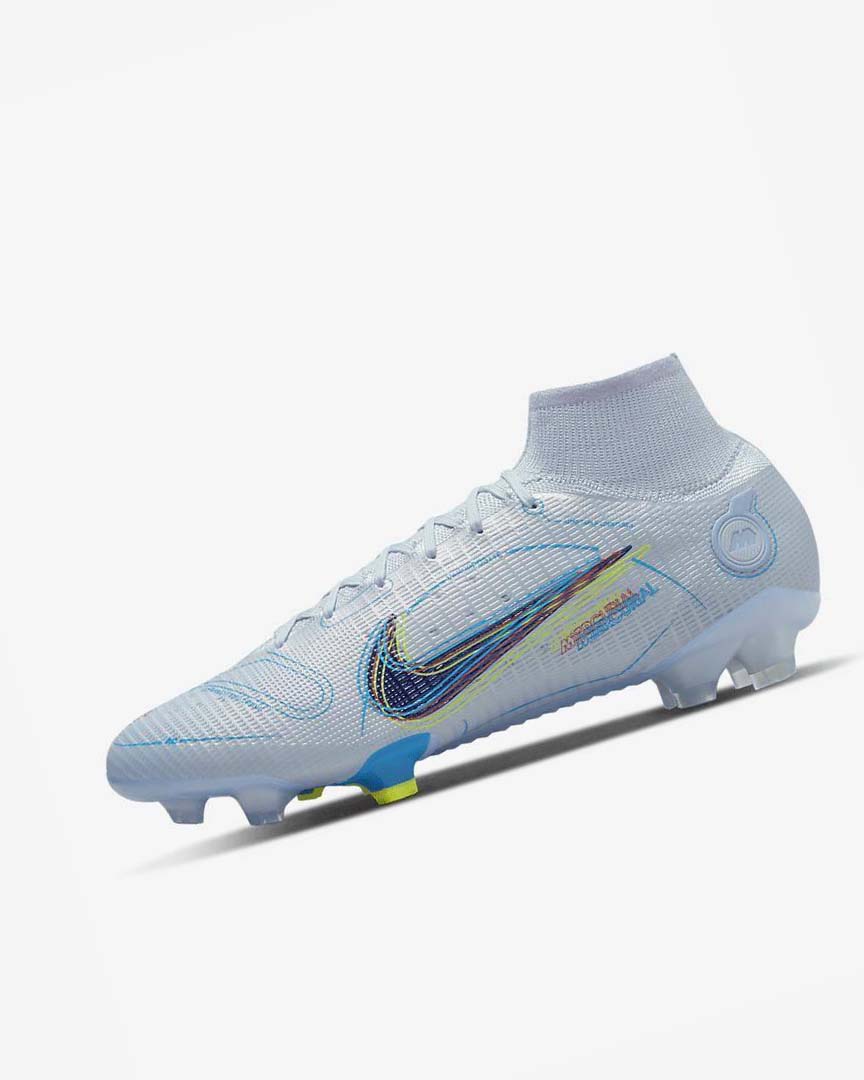 Grey / Light Blue / Blue / Blue Men\'s Nike Mercurial Superfly 8 Elite FG Football Boots | UK2649