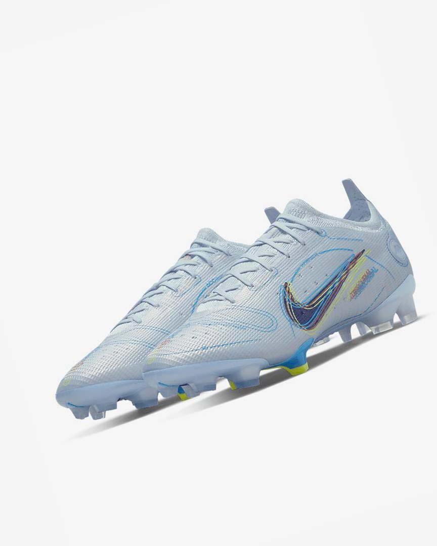 Grey / Light Blue / Blue / Blue Men's Nike Mercurial Vapor 14 Elite FG Football Boots | UK5272