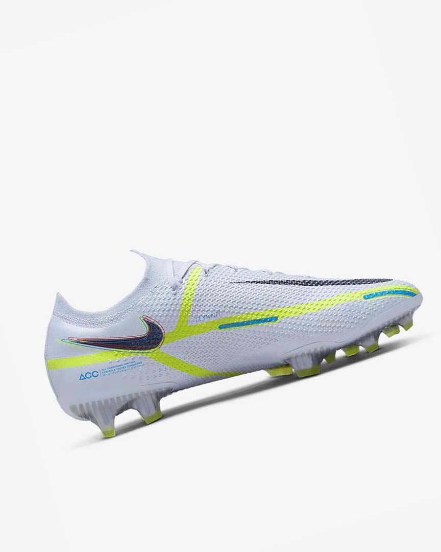 Grey / Light Blue / Blue Men's Nike Phantom GT2 Elite FG Football Boots | UK2399