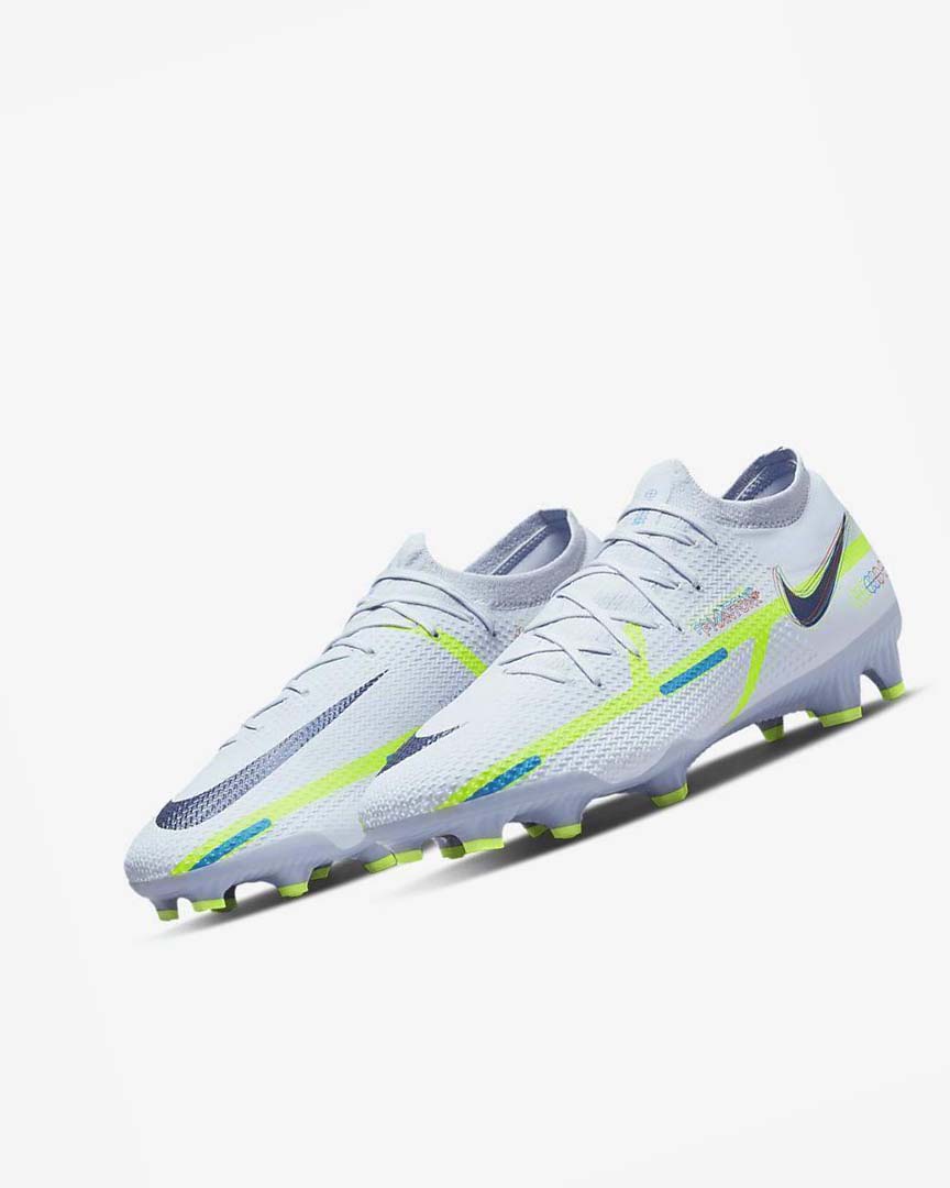 Grey / Light Blue / Blue Men's Nike Phantom GT2 Pro FG Football Boots | UK3200