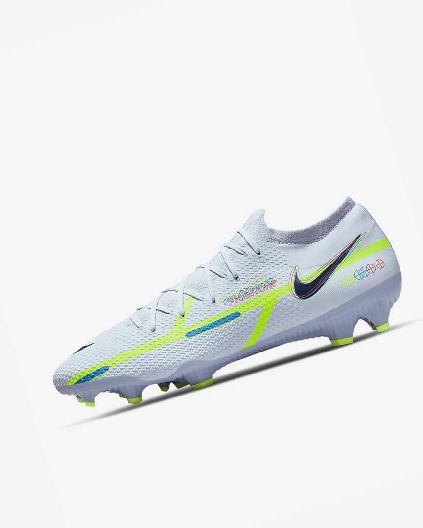 Grey / Light Blue / Blue Men\'s Nike Phantom GT2 Pro FG Football Boots | UK3200