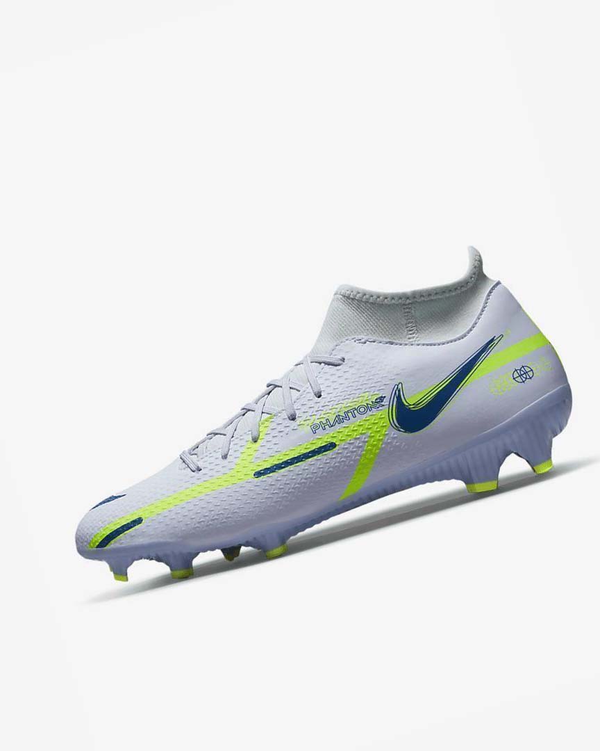 Grey / Light Blue / Dark Blue Men\'s Nike Phantom GT2 Academy Dynamic Fit MG Football Boots | UK1117