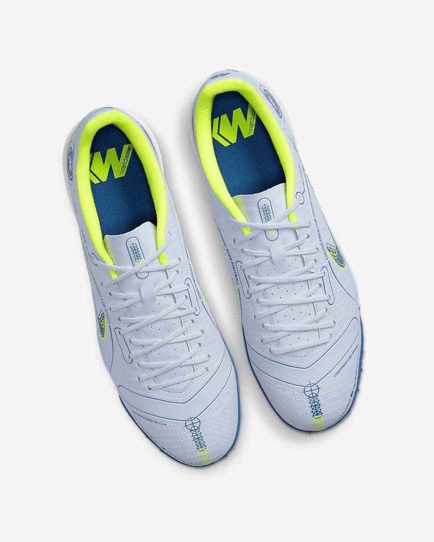 Grey / Light Blue / Dark Blue Women's Nike Mercurial Vapor 14 Academy TF Football Shoes | UK1158