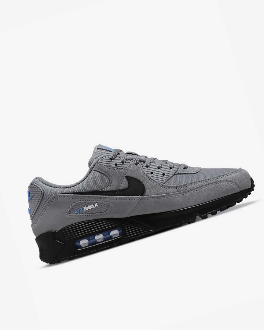 Grey / Light Blue / Metal Silver / Black Men's Nike Air Max 90 Casual Shoes | UK5382