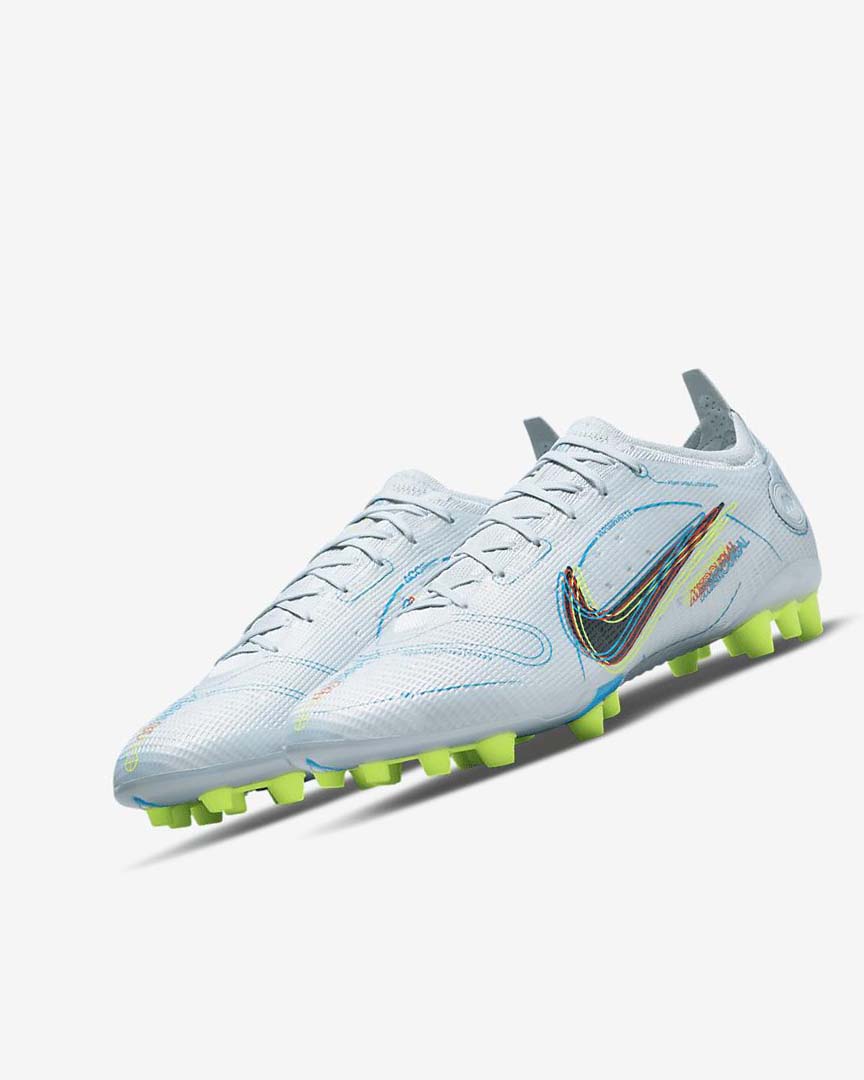 Grey / Light Blue / Orange / Blue Women's Nike Mercurial Vapor 14 Elite AG Football Boots | UK3231