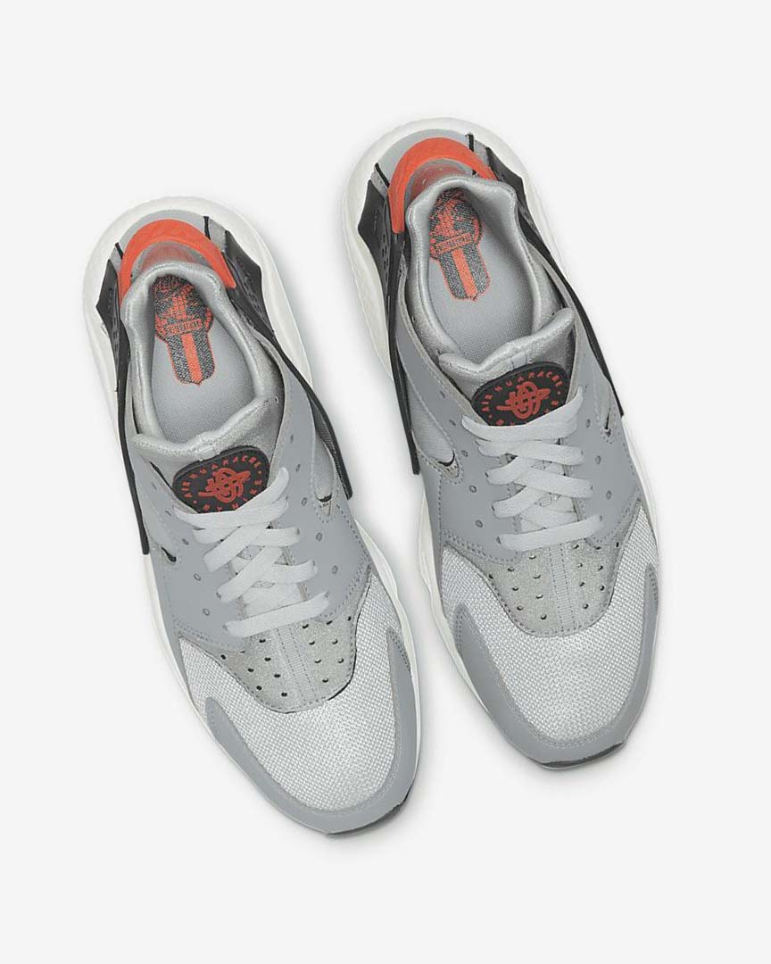 Grey / Light Grey / Orange Men's Nike Air Huarache Sneakers | UK5483