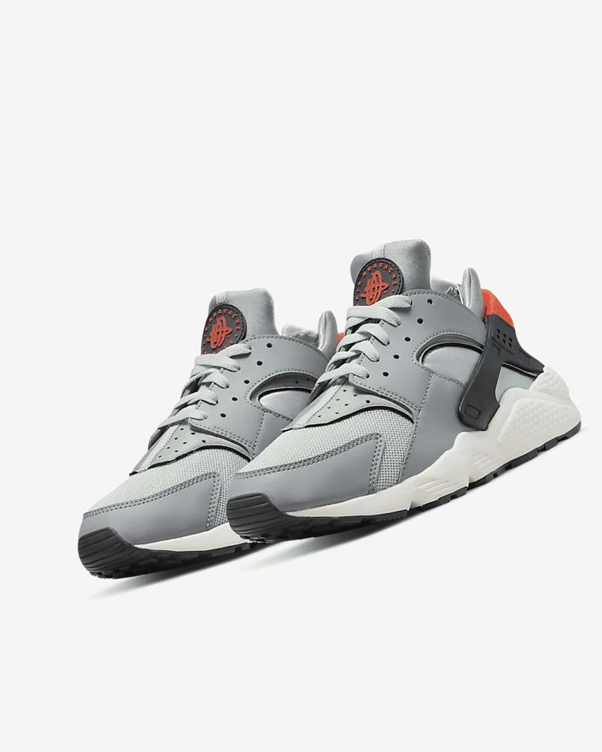 Grey / Light Grey / Orange Men's Nike Air Huarache Sneakers | UK5483