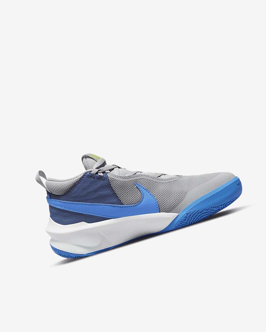 Grey / Navy / Green / Blue Boys' Nike Team Hustle D 10 Basketball Shoes | UK2897