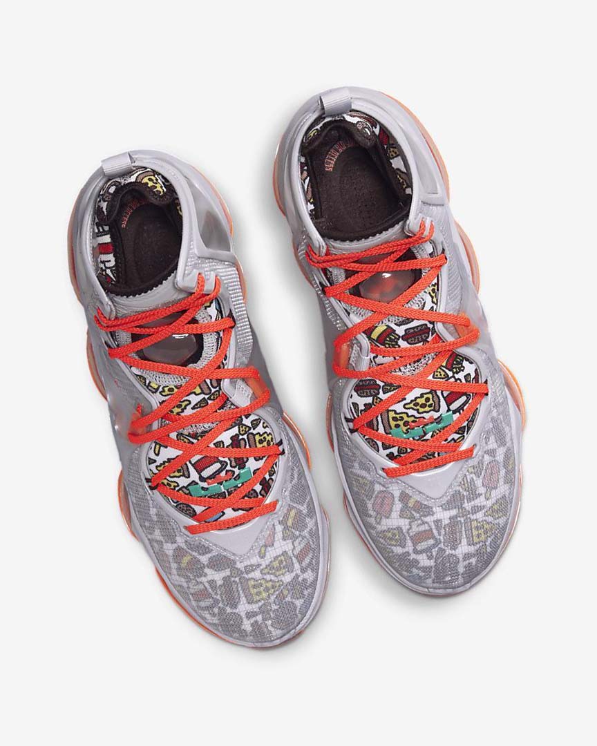 Grey / Orange / Light Red / Green Women's Nike LeBron 19 Basketball Shoes | UK5197