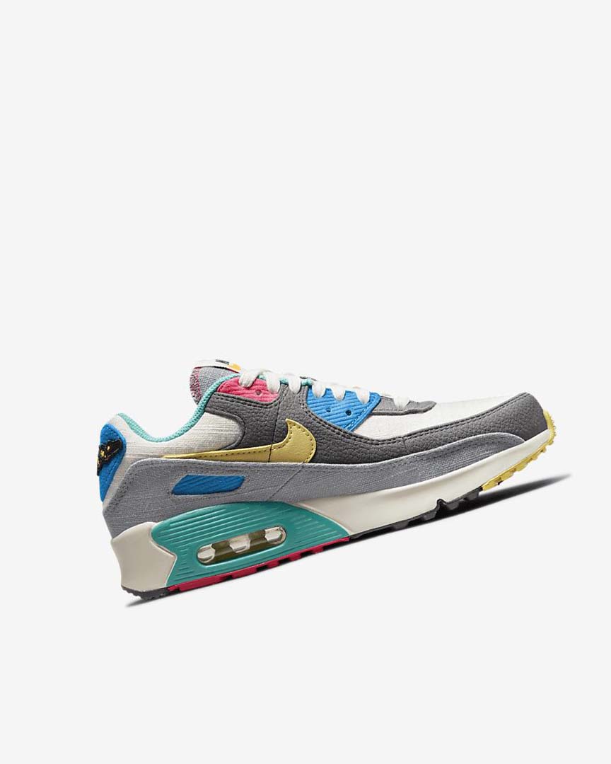 Grey / Pink Girls' Nike Air Max 90 Casual Shoes | UK3056