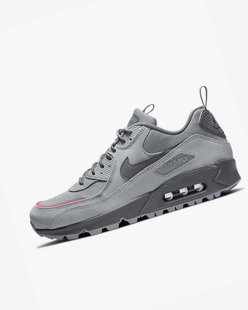 Grey / Pink Light Blue / Grey Men\'s Nike Air Max 90 Surplus Sneakers | UK3222