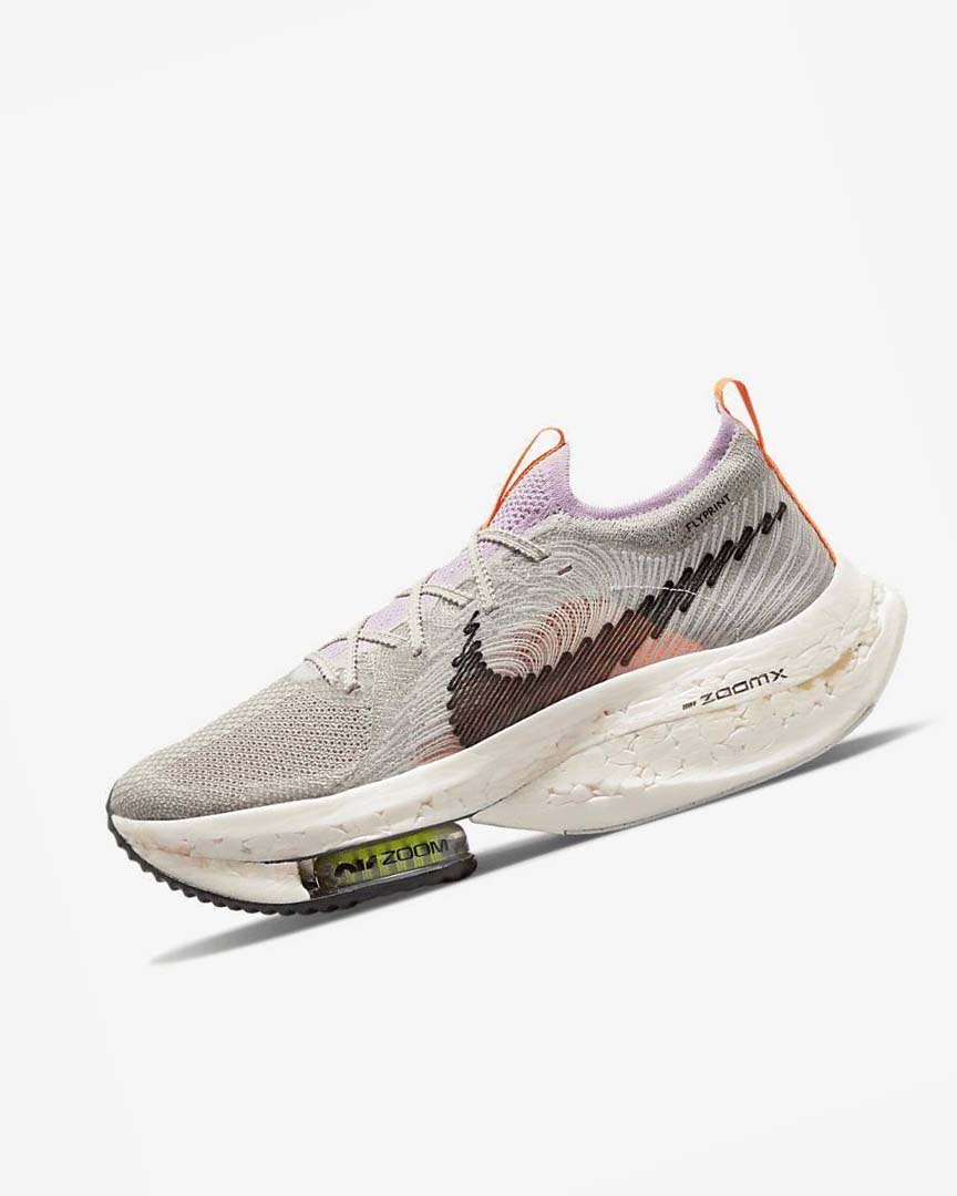 Grey / Pink / White Men\'s Nike Zoom Alphafly Next Nature Running Shoes | UK5568