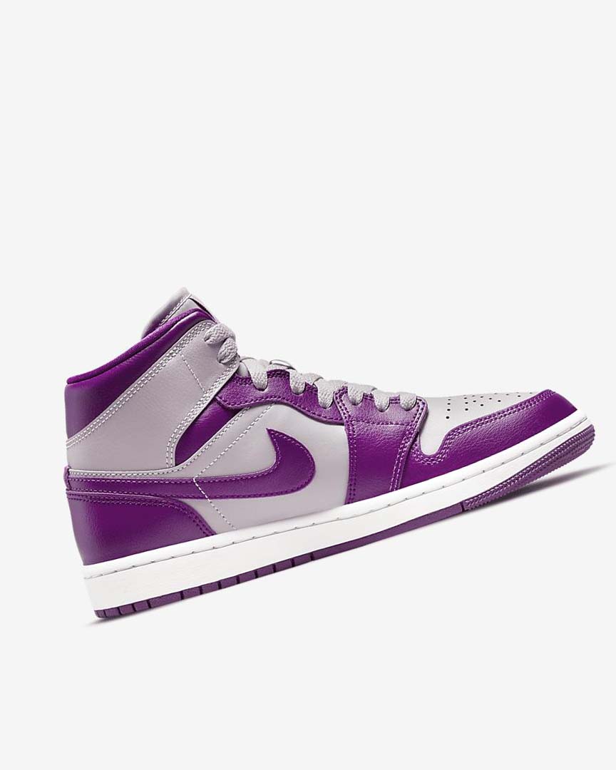 Grey / Red Purple Women's Nike Air Jordan 1 Mid Sneakers | UK2377