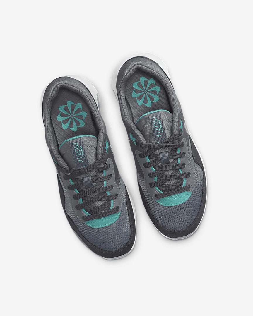 Grey / Turquoise / Dark Grey / Black Girls' Nike Air Max Motif Shoes | UK2388