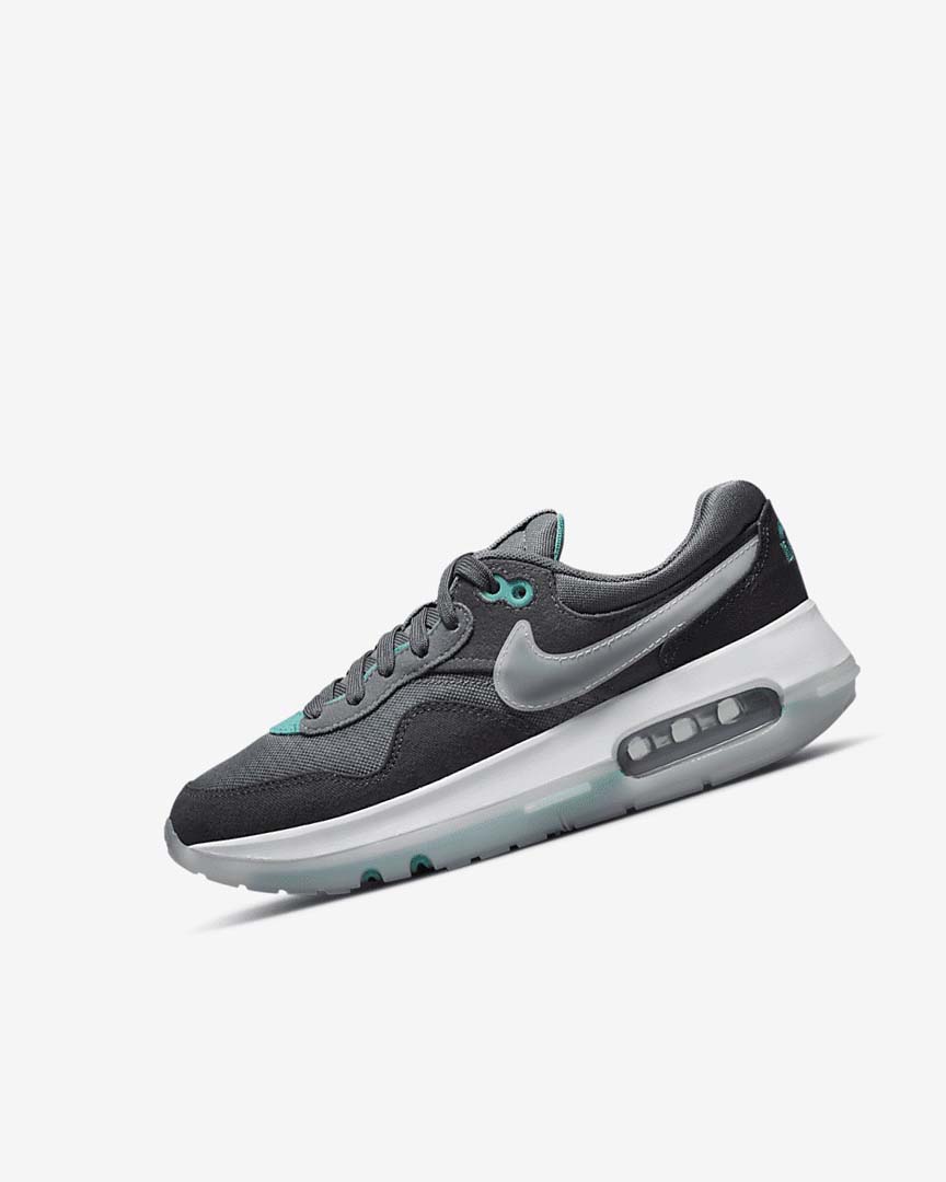 Grey / Turquoise / Dark Grey / Black Girls\' Nike Air Max Motif Shoes | UK2388