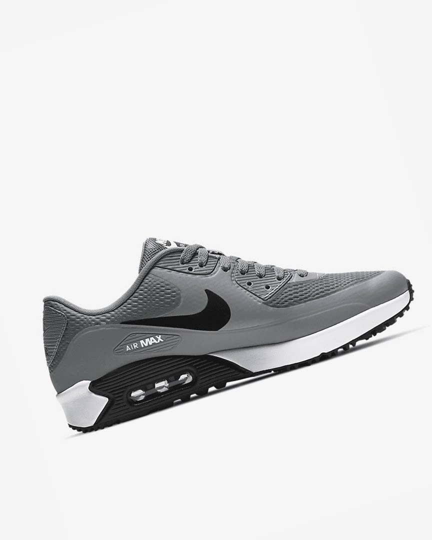 Grey / White / Black Men's Nike Air Max 90 G Golf Shoes | UK2296