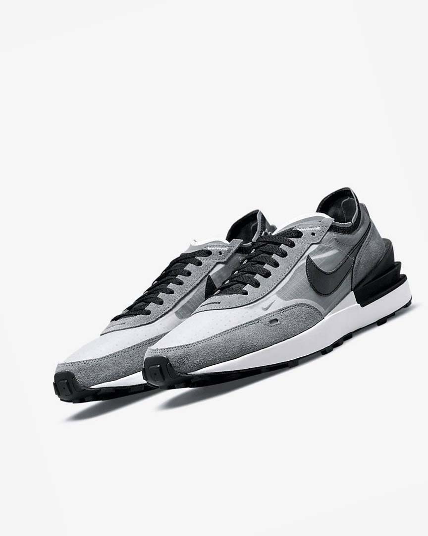 Grey / White / Grey / Black Men's Nike Waffle One SE Sneakers | UK1135