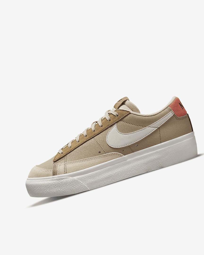 Khaki / Light Beige Women\'s Nike Blazer Low Platform SP Sneakers | UK5306