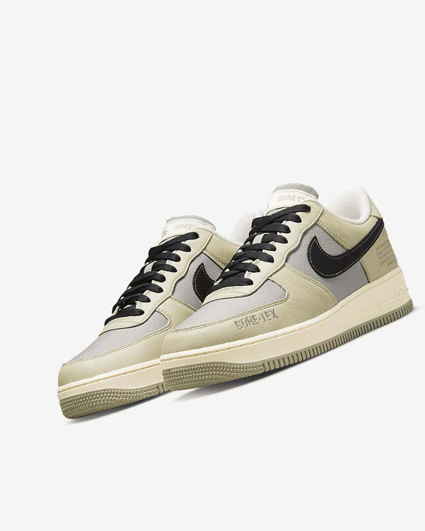 Khaki / White / Black Men's Nike Air Force 1 GTX Sneakers | UK5141