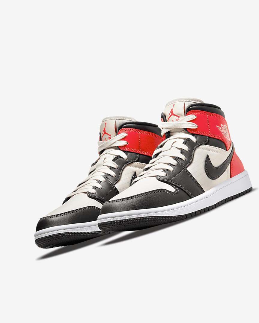 Light Brown / Light Red / White Women's Nike Air Jordan 1 Mid SE Sneakers | UK5390