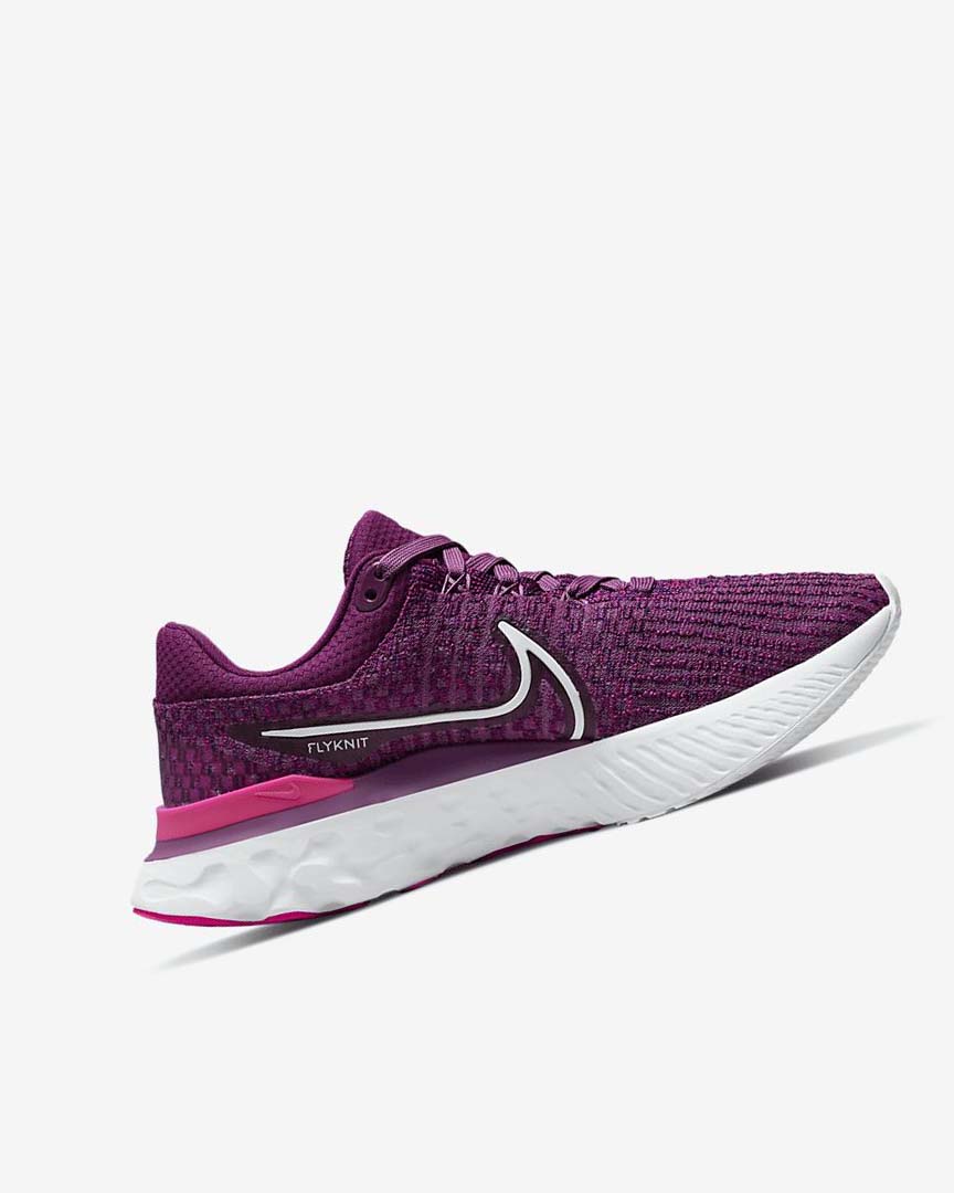 Light Burgundy / Pink / White Women's Nike React Infinity Run Flyknit 3 Running Shoes | UK2405