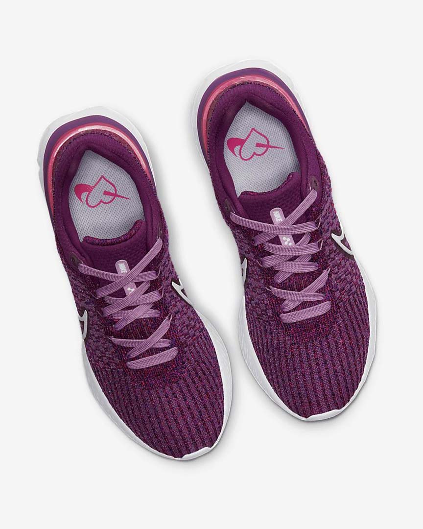 Light Burgundy / Pink / White Women's Nike React Infinity Run Flyknit 3 Running Shoes | UK2405