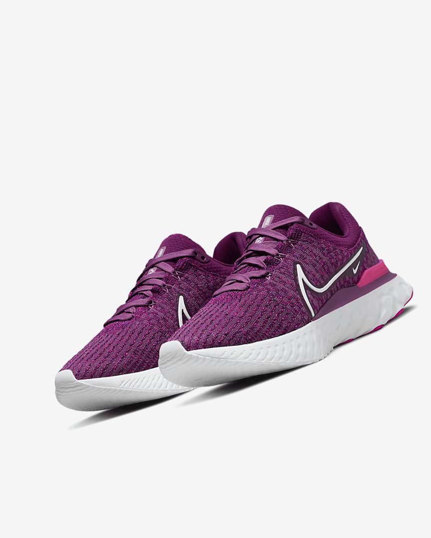 Light Burgundy / Pink / White Women's Nike React Infinity Run Flyknit 3 Running Shoes | UK2405