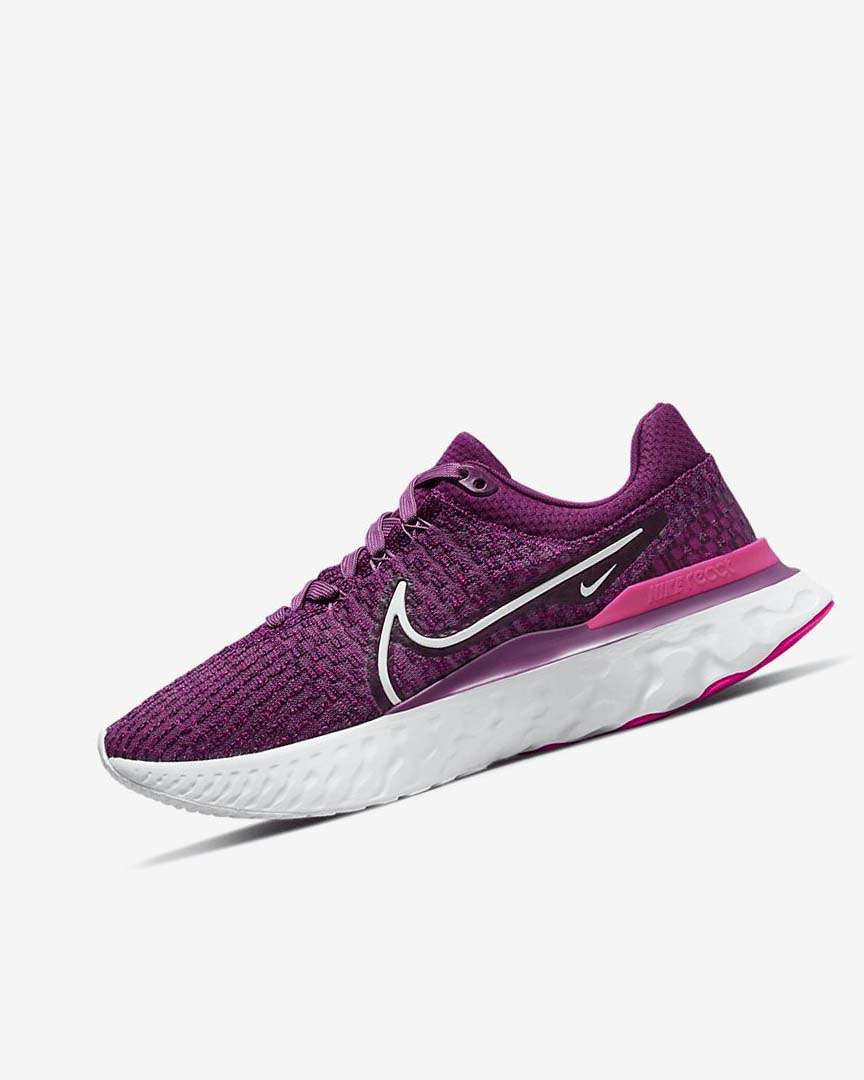 Light Burgundy / Pink / White Women\'s Nike React Infinity Run Flyknit 3 Running Shoes | UK2405