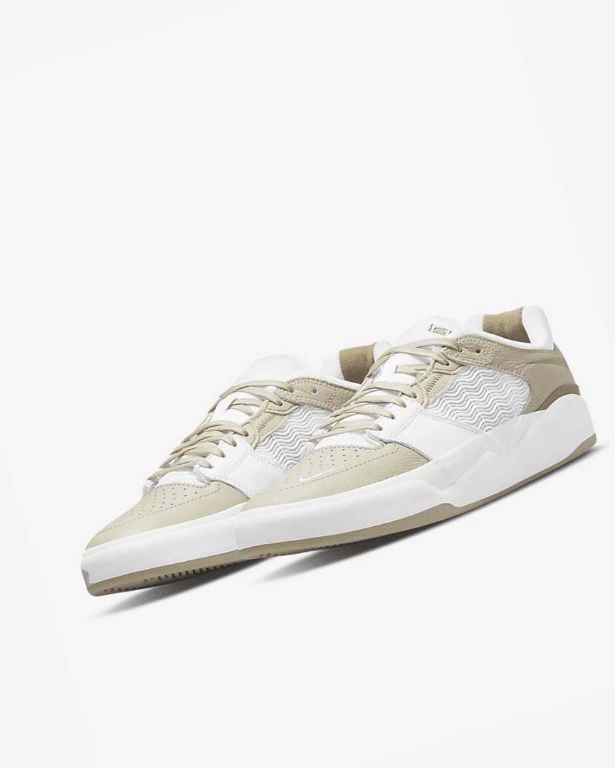 Light Grey / White / White / Khaki Men's Nike SB Ishod Wair Premium Skate Shoes | UK1109