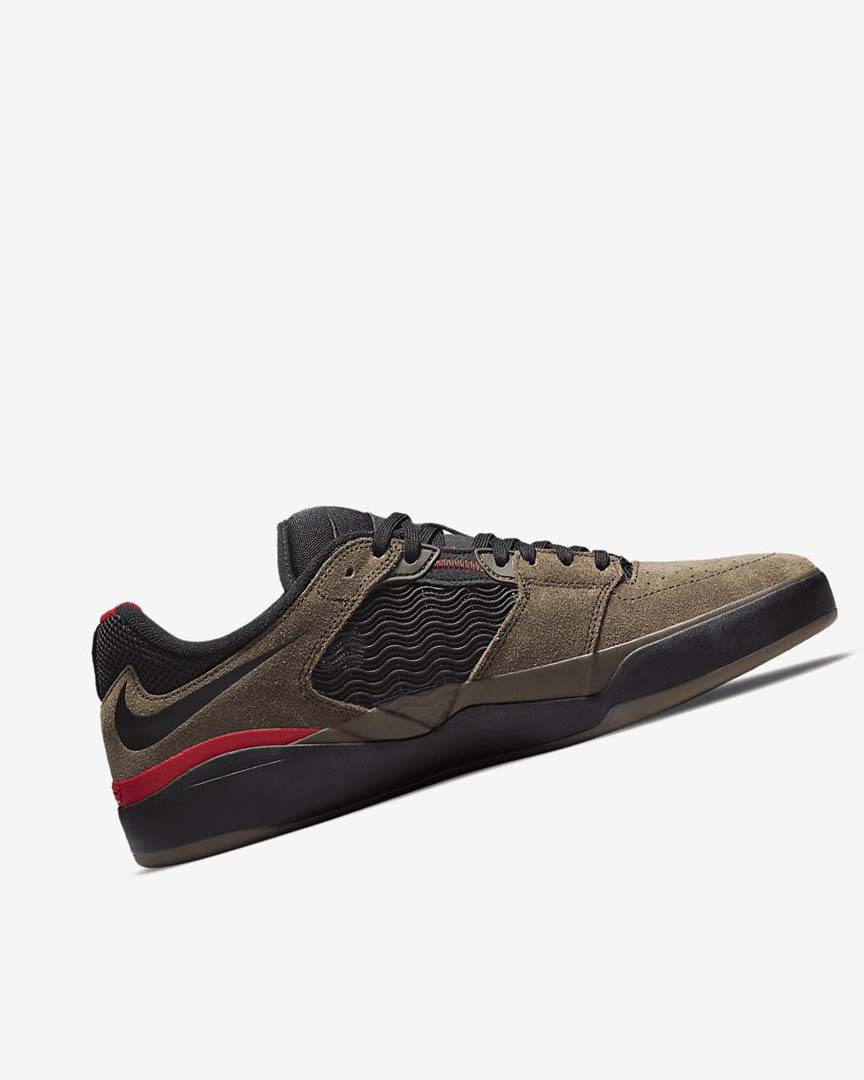 Light Olive / Light Olive / Red / Black Women's Nike SB Ishod Wair Skate Shoes | UK1124