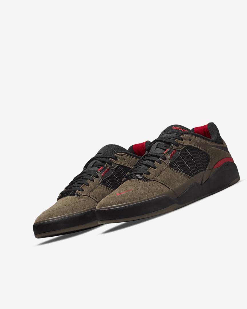 Light Olive / Light Olive / Red / Black Women's Nike SB Ishod Wair Skate Shoes | UK1124