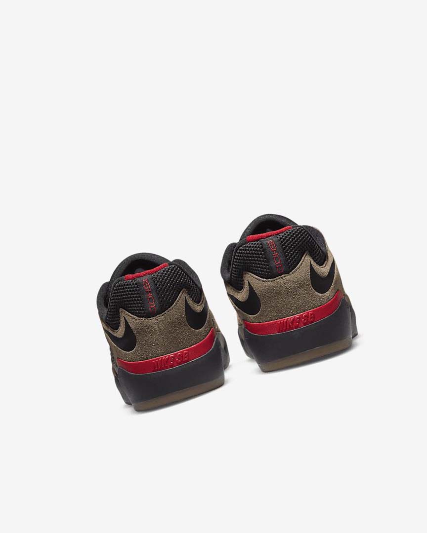 Light Olive / Light Olive / Red / Black Women's Nike SB Ishod Wair Skate Shoes | UK1124