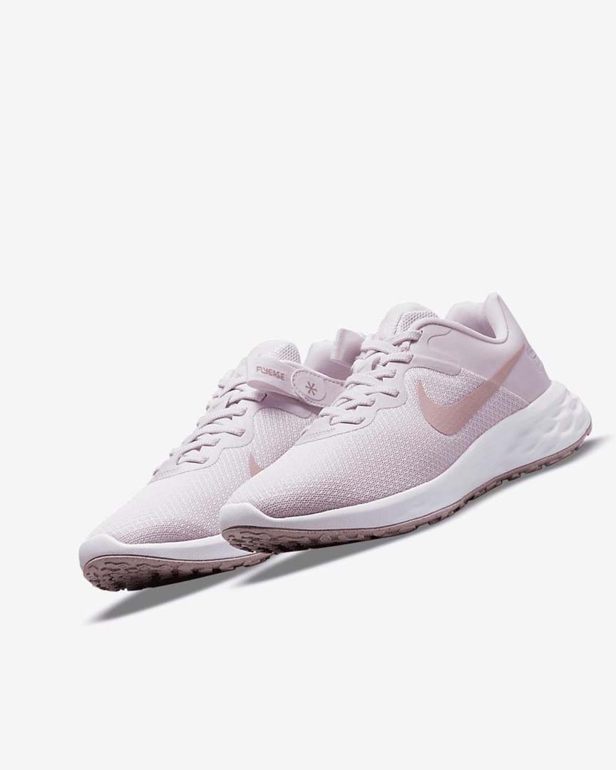 Light Purple / White Women's Nike Revolution 6 FlyEase Next Nature Running Shoes | UK5049