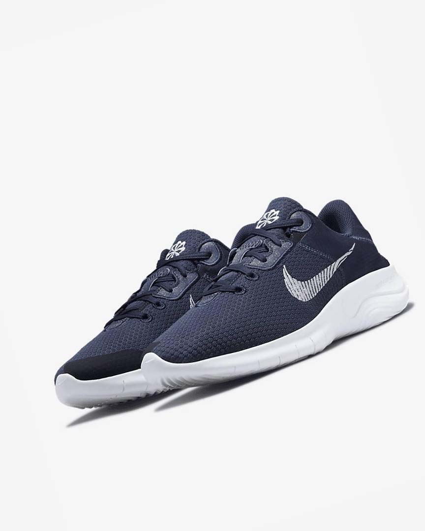 Navy / Dark Obsidian / White Men's Nike Flex Experience Run 11 Next Nature Running Shoes | UK4624