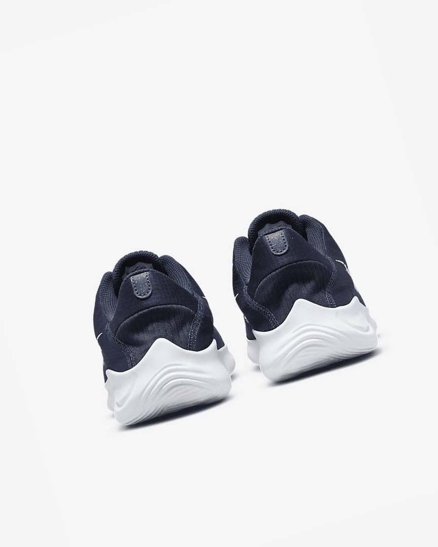 Navy / Dark Obsidian / White Men's Nike Flex Experience Run 11 Next Nature Running Shoes | UK4624