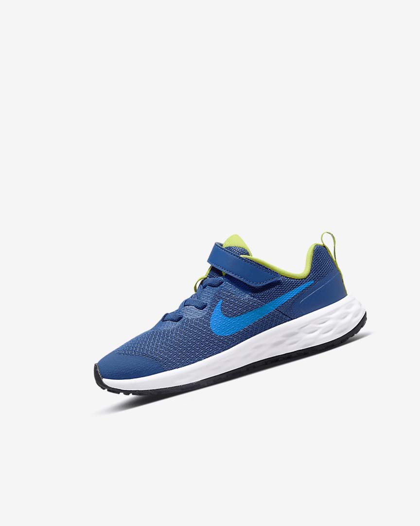 Navy / Green / Blue Girls\' Nike Revolution 6 Running Shoes | UK4621