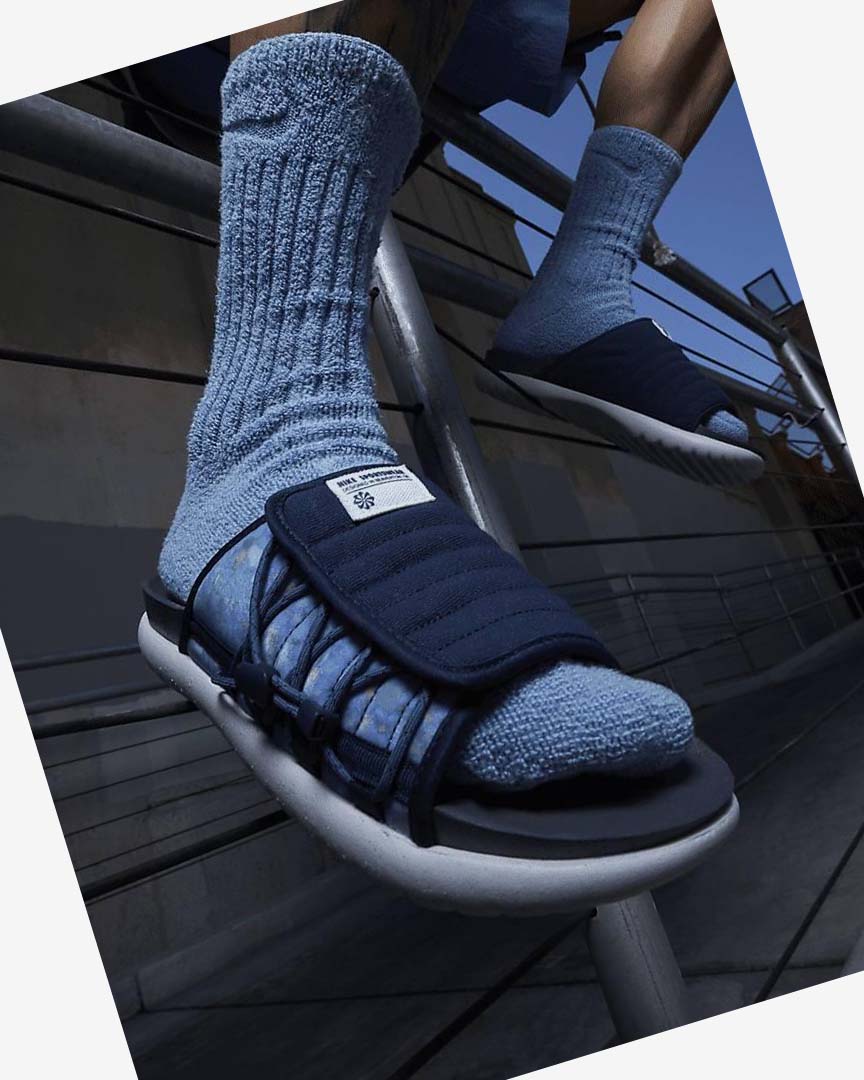 Navy / Grey / Dark Grey / Navy Men's Nike Asuna 2 Next Nature Slides | UK4509