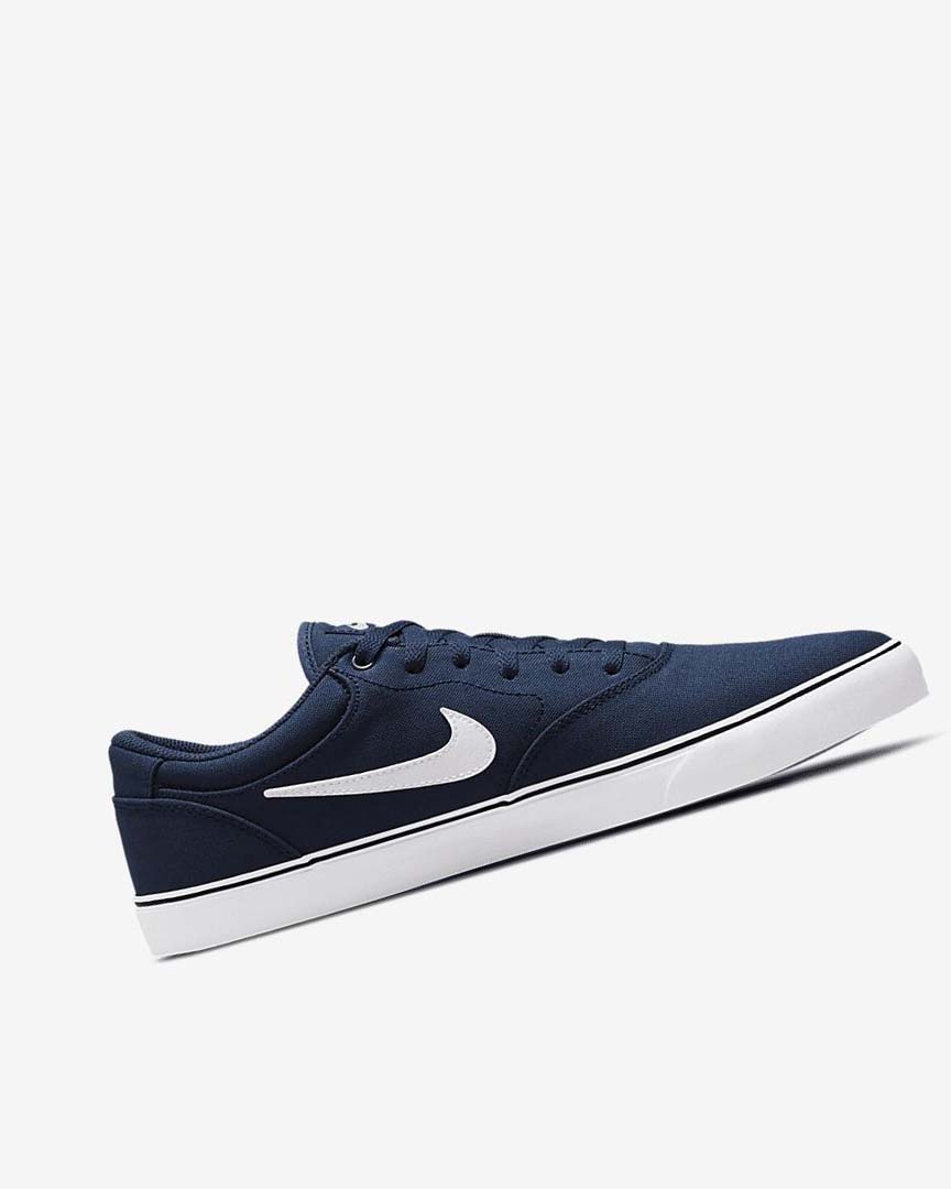 Navy / Navy / Black / White Women's Nike SB Chron 2 Canvas Skate Shoes | UK2724