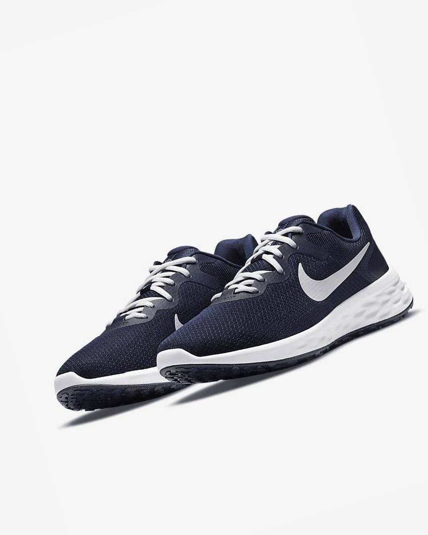 Navy / Obsidian / White Men's Nike Revolution 6 Next Nature Running Shoes | UK4962