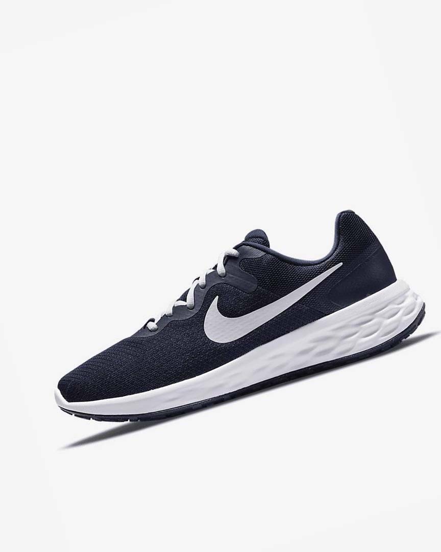 Navy / Obsidian / White Men\'s Nike Revolution 6 Next Nature Running Shoes | UK4962