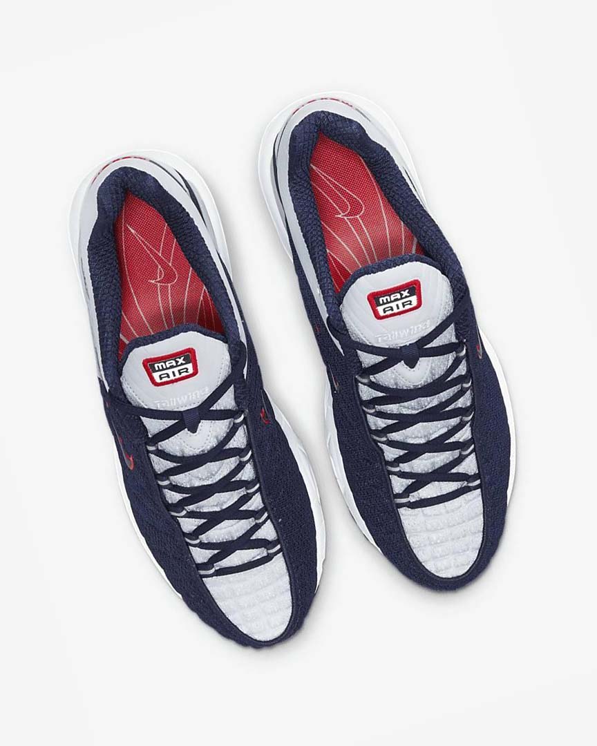 Navy / Platinum / White / Red Men's Nike Air Max Tailwind V SP Casual Shoes | UK2657