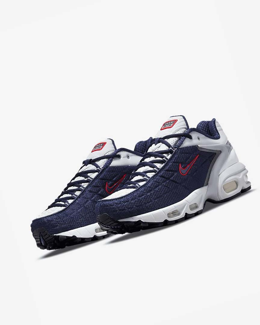 Navy / Platinum / White / Red Men's Nike Air Max Tailwind V SP Casual Shoes | UK2657