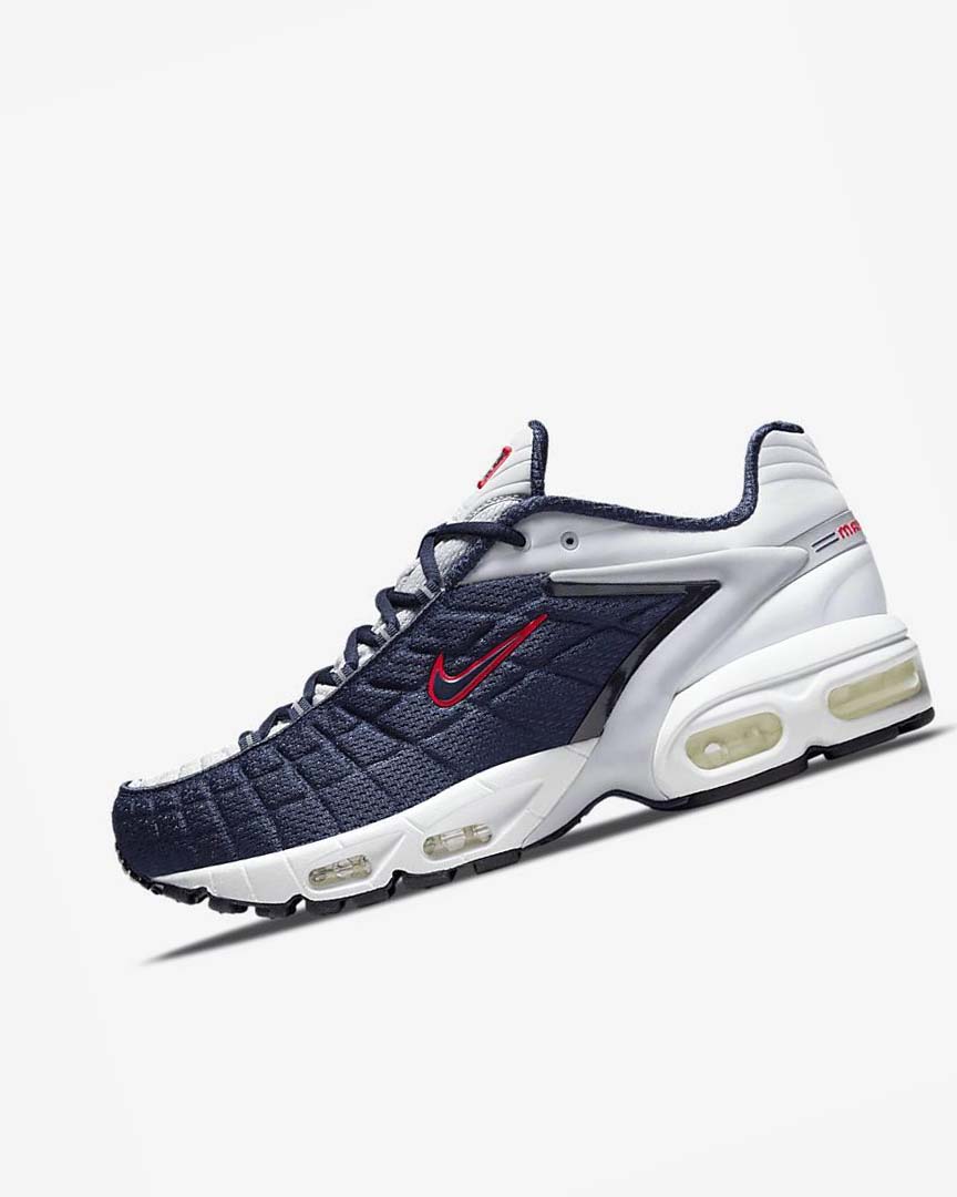 Navy / Platinum / White / Red Men\'s Nike Air Max Tailwind V SP Casual Shoes | UK2657