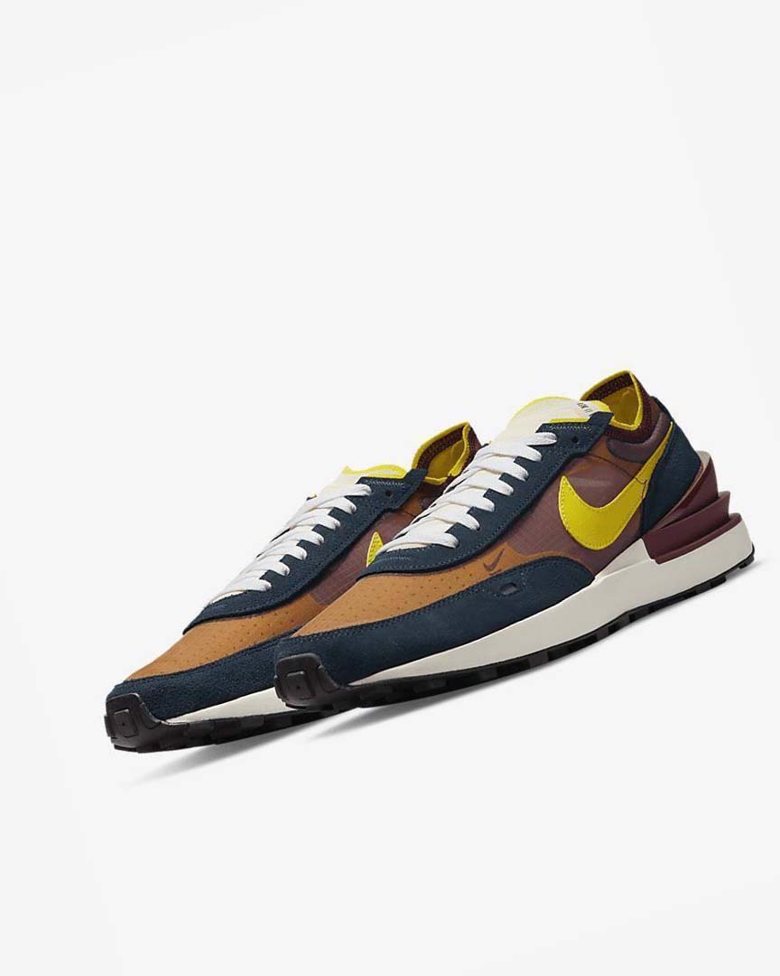 Navy / White / Yellow Men's Nike Waffle One SE Sneakers | UK5560