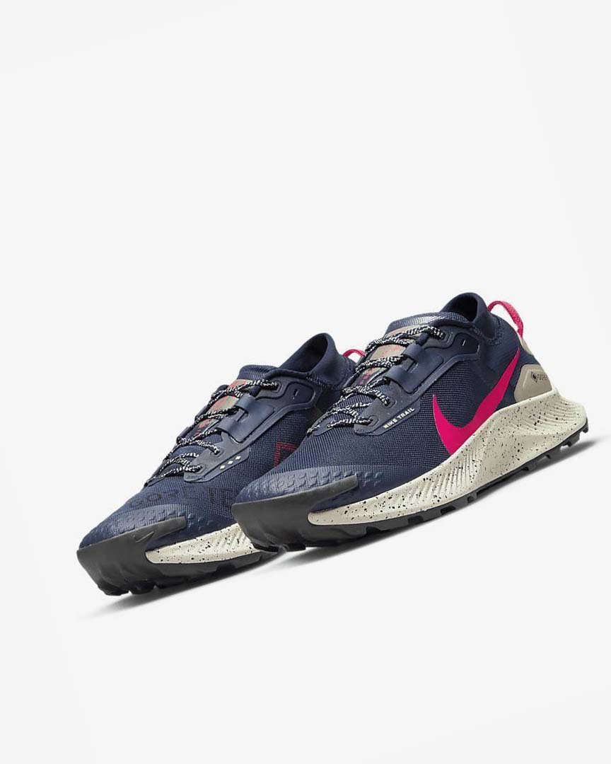 Obsidian / Olive / Red Men's Nike Pegasus Trail 3 GORE-TEX Waterproof Trail Running Shoes | UK2641